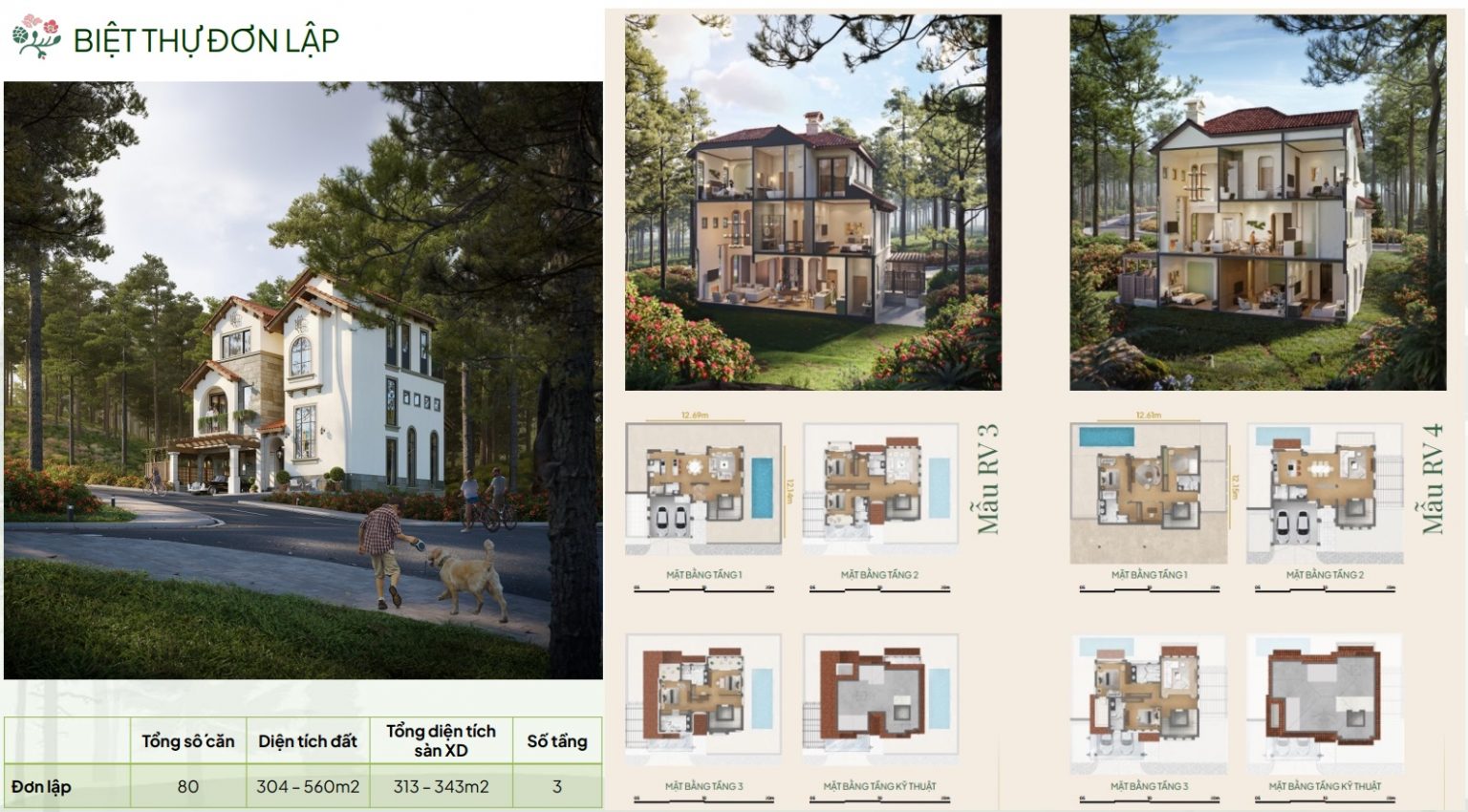 Mặt bằng thiết kế biệt thự đơn lập